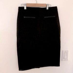 Club Monaco black skirt with leather detail